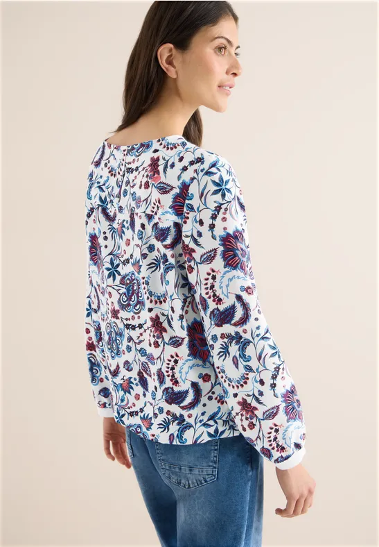 Gemusterte Bluse light alabaster white
