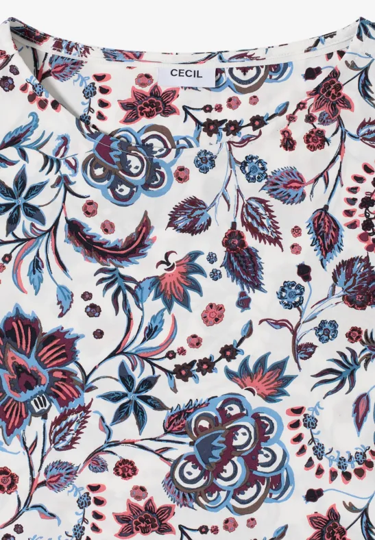 Gemusterte Bluse light alabaster white