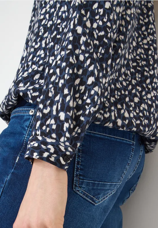 Gemusterte Bluse universal blue