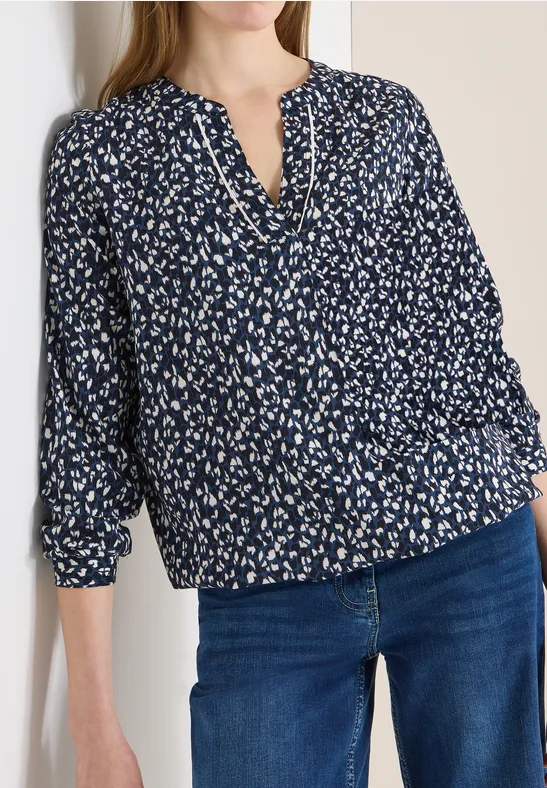 Gemusterte Bluse universal blue