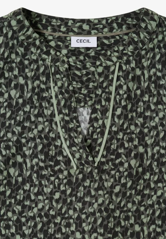 Gemusterte Bluse khaki