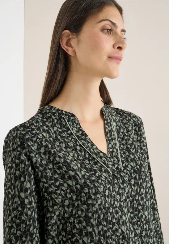 Gemusterte Bluse khaki