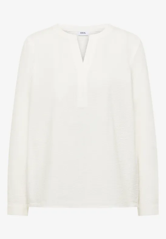 Blouse in effen kleur vanilla white