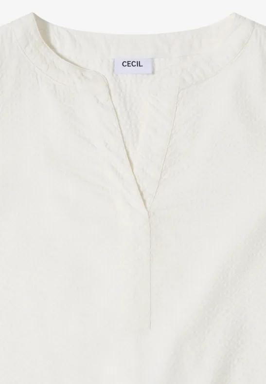 Blouse in effen kleur vanilla white