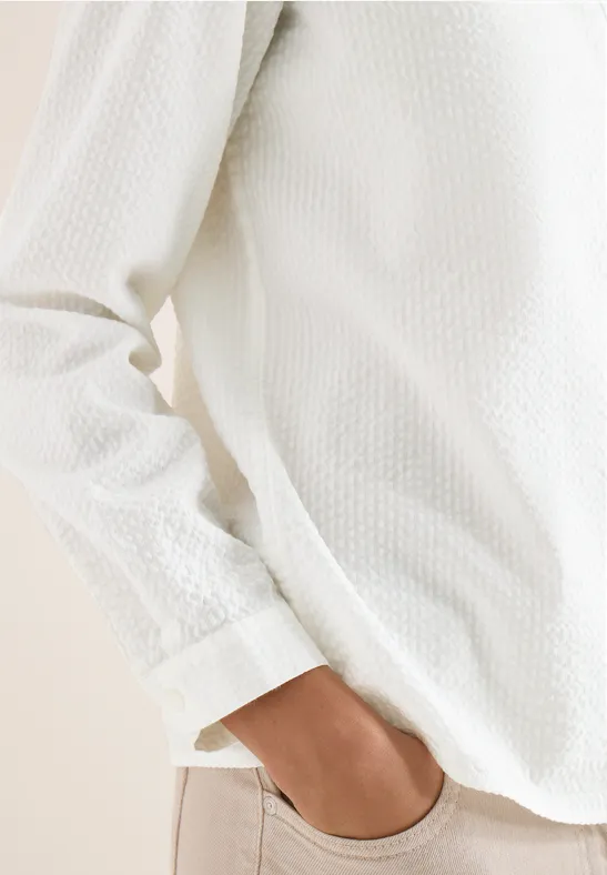 Blouse in effen kleur vanilla white