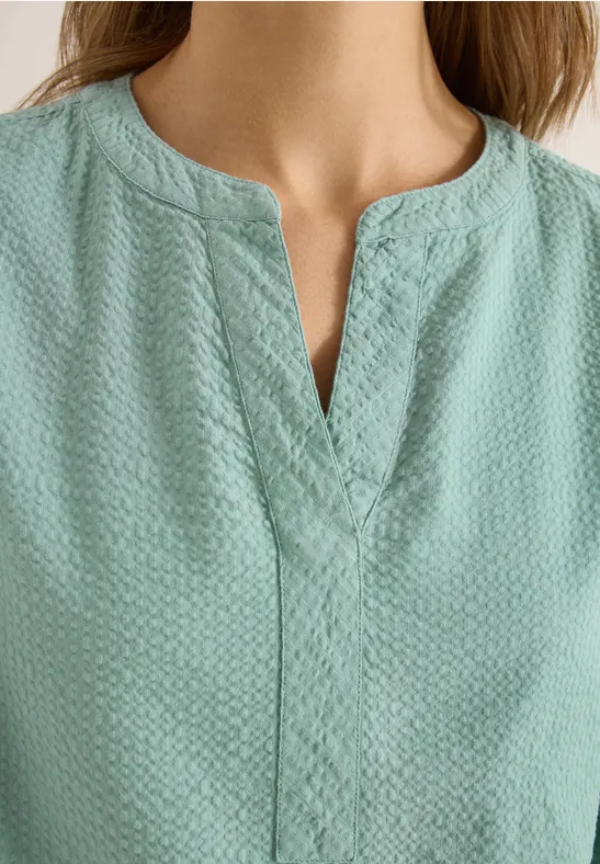 Bluzka koszulowa w jednolitym kolorze smoke salvia