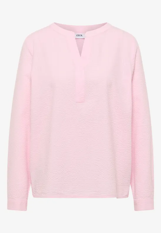 Bluzka koszulowa w jednolitym kolorze light blush rose