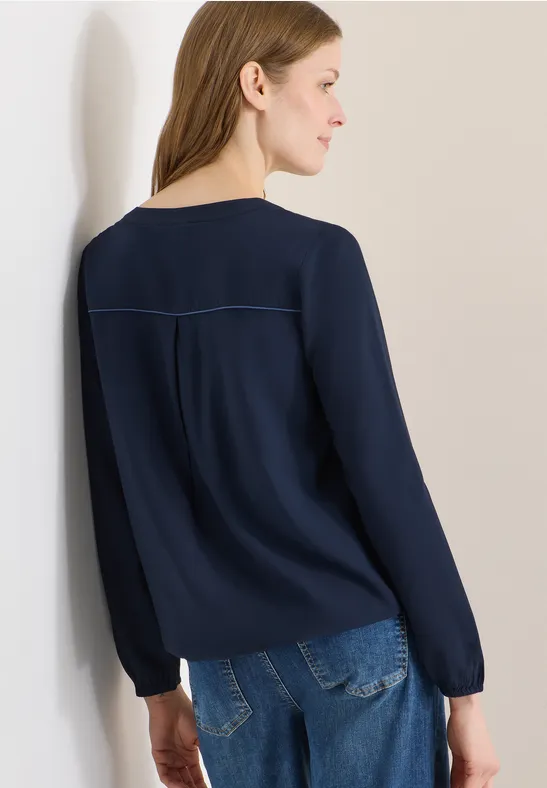 Bluse in Unifarbe universal blue