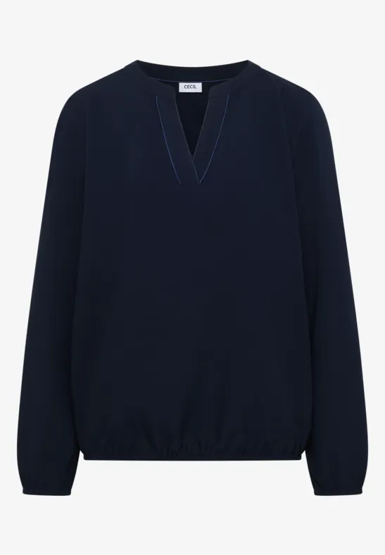Bluse in Unifarbe universal blue