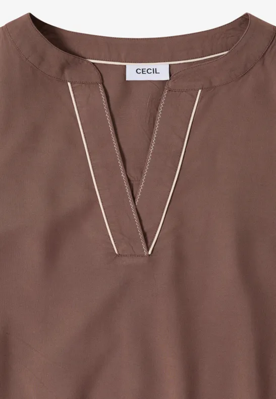 Bluse in Unifarbe urban taupe