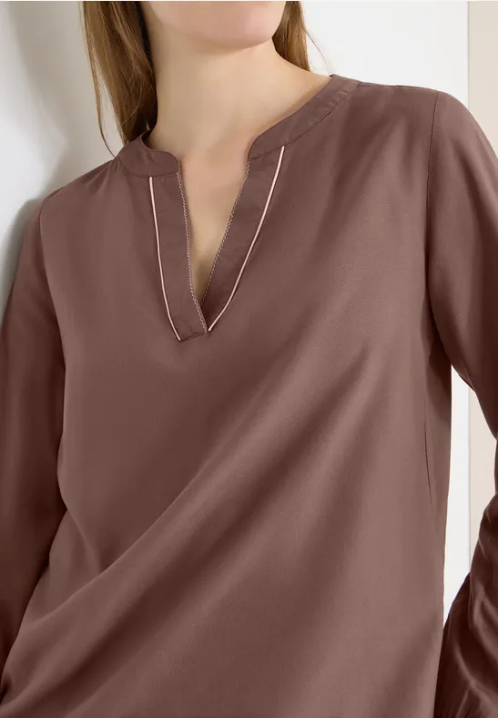 Bluse in Unifarbe urban taupe