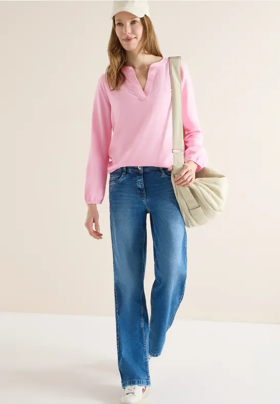 Bluse in Unifarbe light blush rose