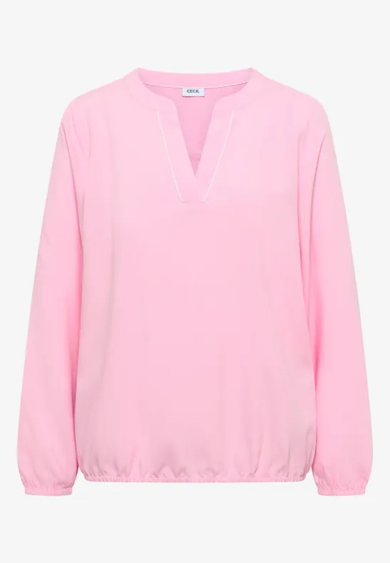 Bluse in Unifarbe light blush rose