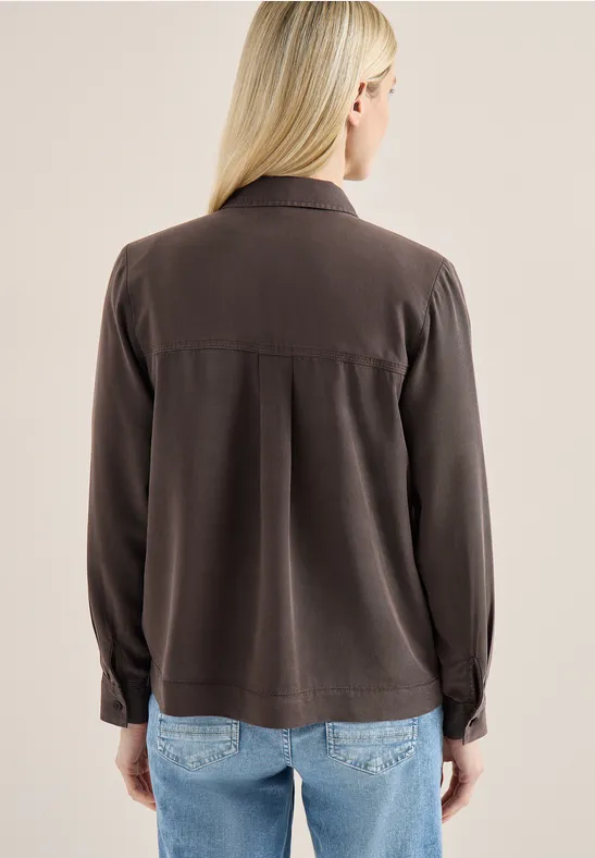 Blouse en denim coloré macchiato brown