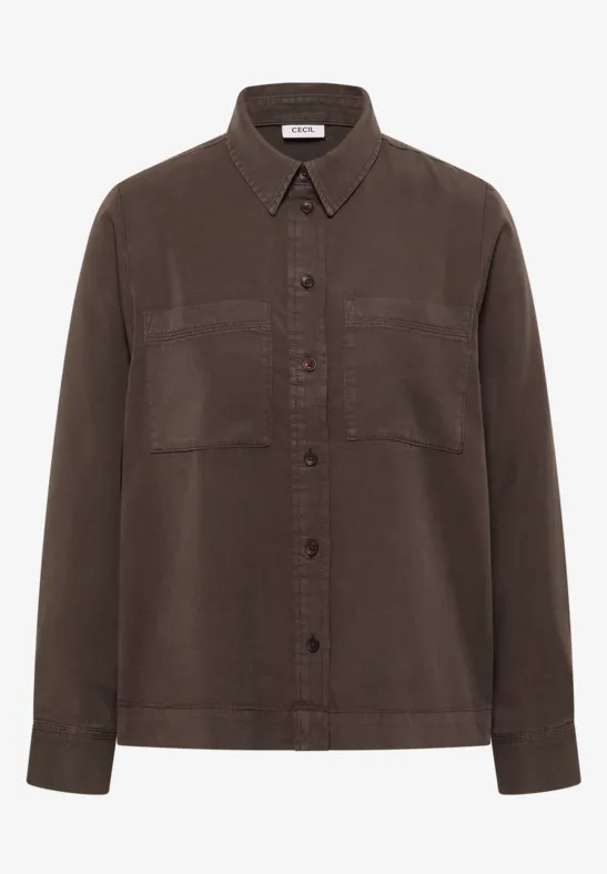 Blouse en denim coloré macchiato brown