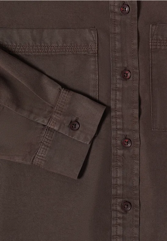 Blouse en denim coloré macchiato brown