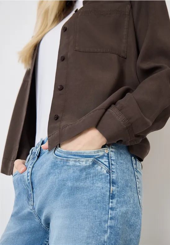 Blouse en denim coloré macchiato brown