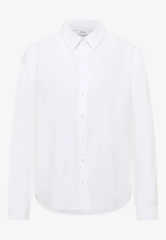 Hemdbluse in Unifarbe White
