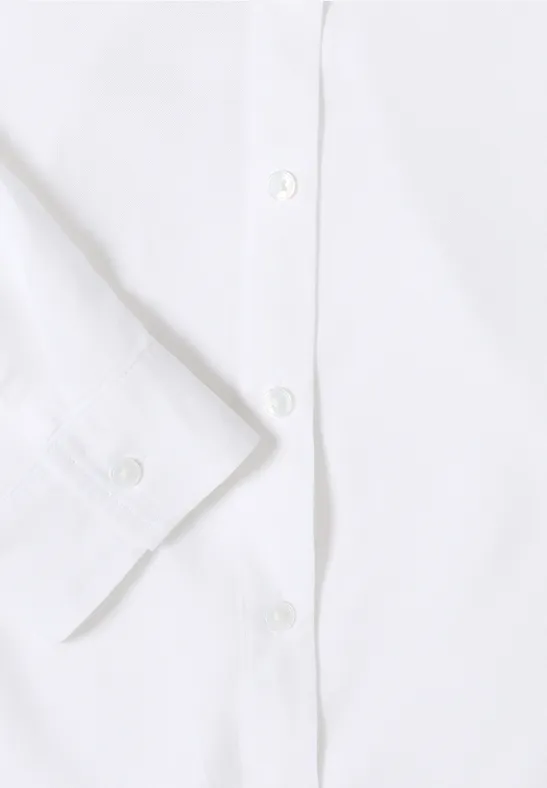 Hemdbluse in Unifarbe White