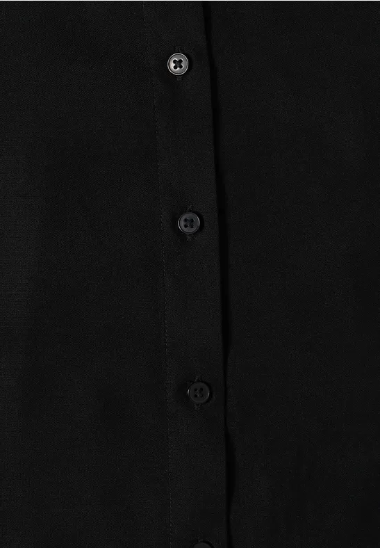 Hemdbluse in Unifarbe Black