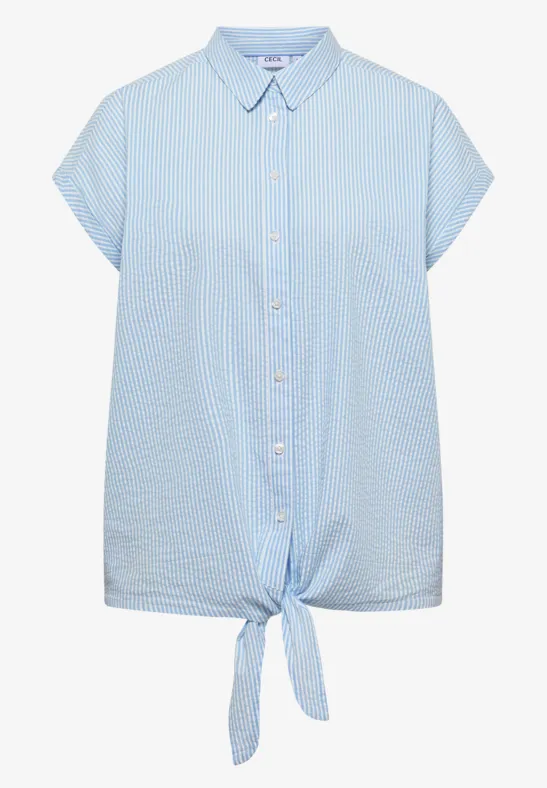 Seersucker Bluse cloud blue