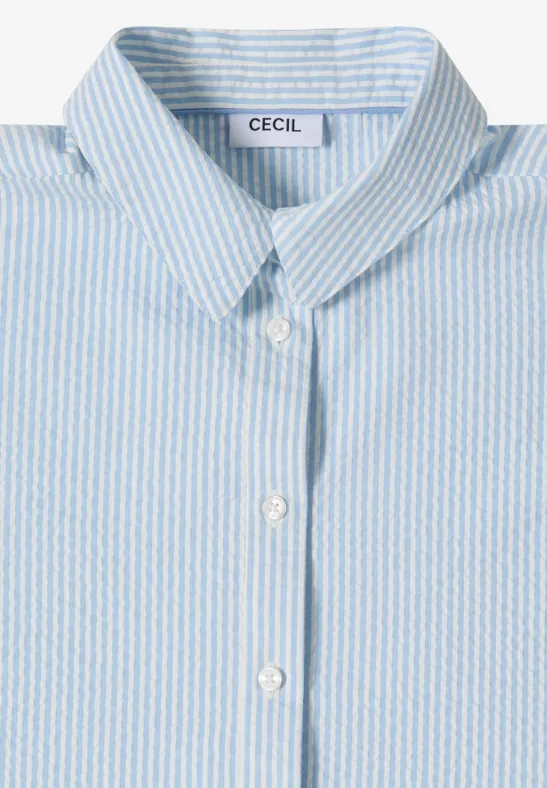 Seersucker Bluse cloud blue