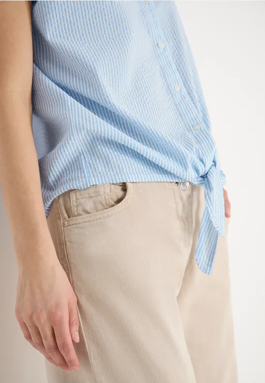 Seersucker Bluse cloud blue