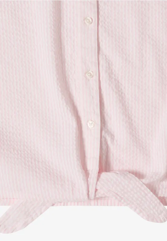 Seersucker Bluse light blush rose