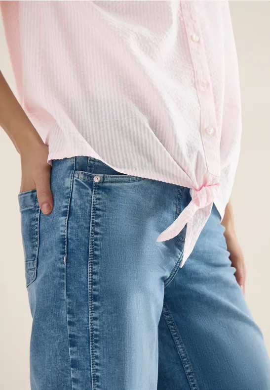 Seersucker Bluse light blush rose