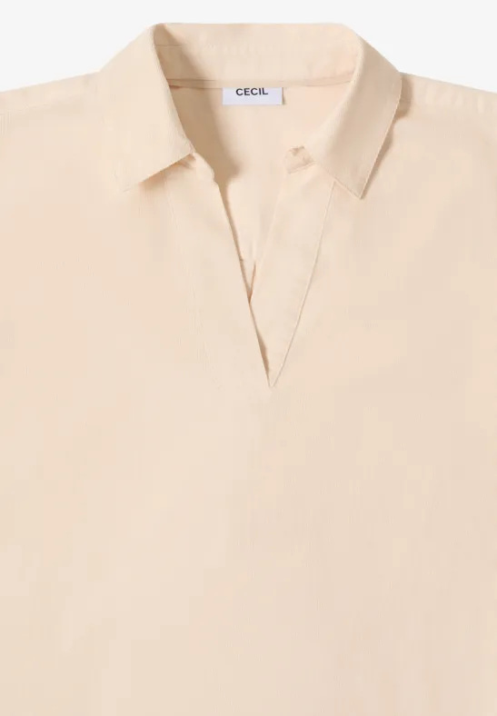 Blouse met omslag pearl beige