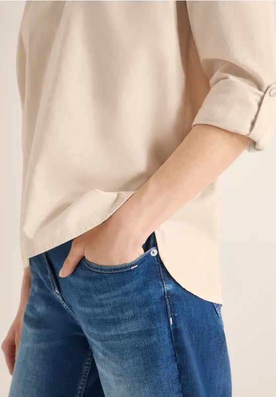 Blouse met omslag pearl beige