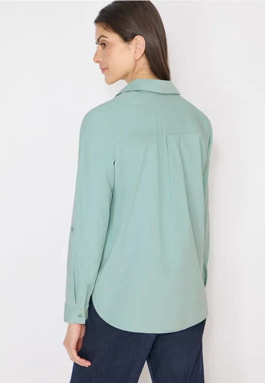 Bluse mit Turn-Up mint sea green