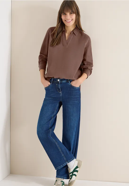 Blouse met omslag urban taupe