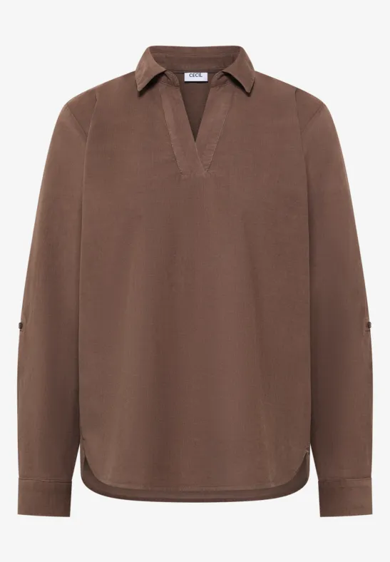 Blouse met omslag urban taupe