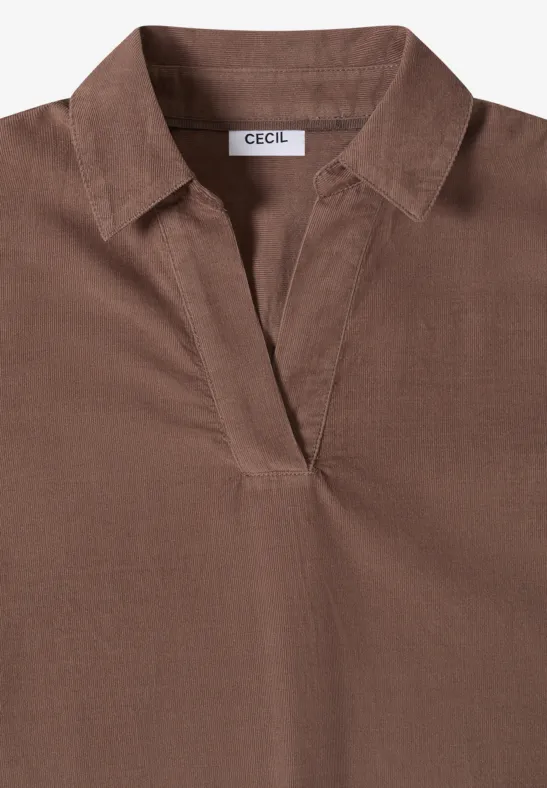 Blouse met omslag urban taupe