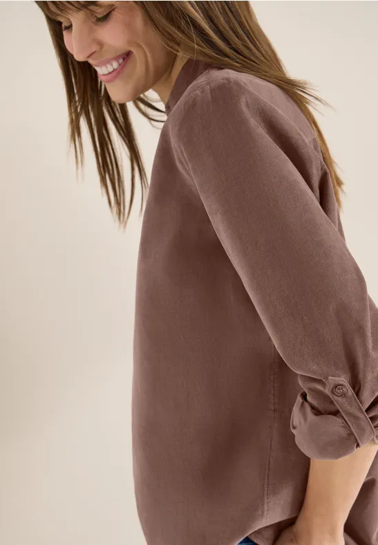 Blouse met omslag urban taupe