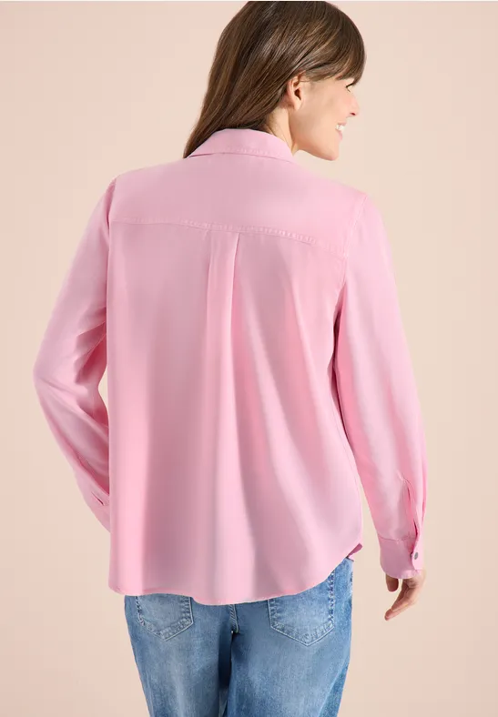 Blouse à col chemise et turn-up light blush rose