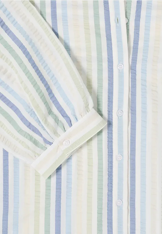 Seersucker Hemdbluse raw matcha lime