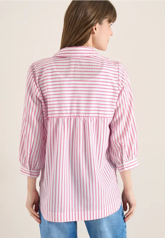 Blouse en qualité seersucker beetroot pink