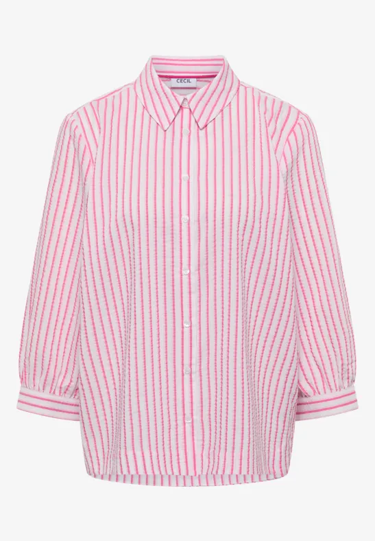 Blouse en qualité seersucker beetroot pink
