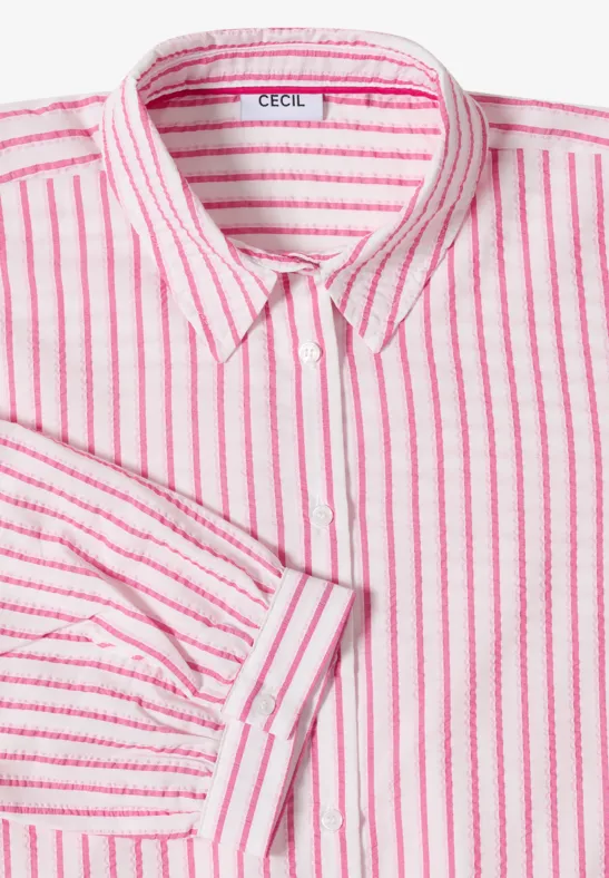 Blouse en qualité seersucker beetroot pink