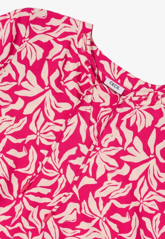 Bluse mit Strings beetroot pink