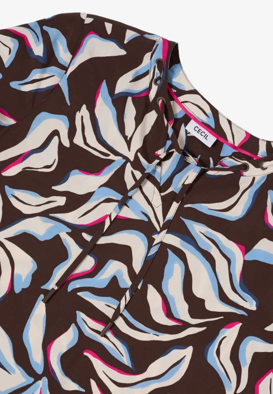 Blouse met touwtjes macchiato brown