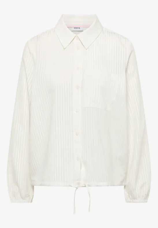 Blouse à col chemise et rayures vanilla white