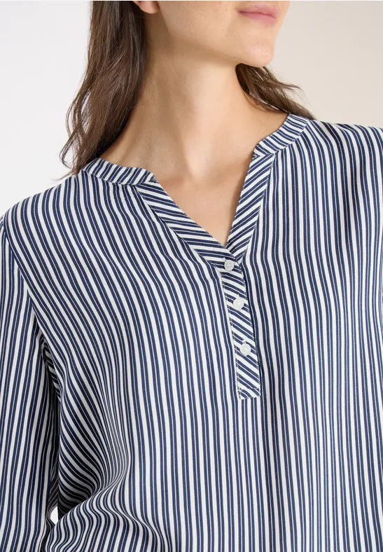 Chemisier à manches 3/4 avec motif à rayures universal blue