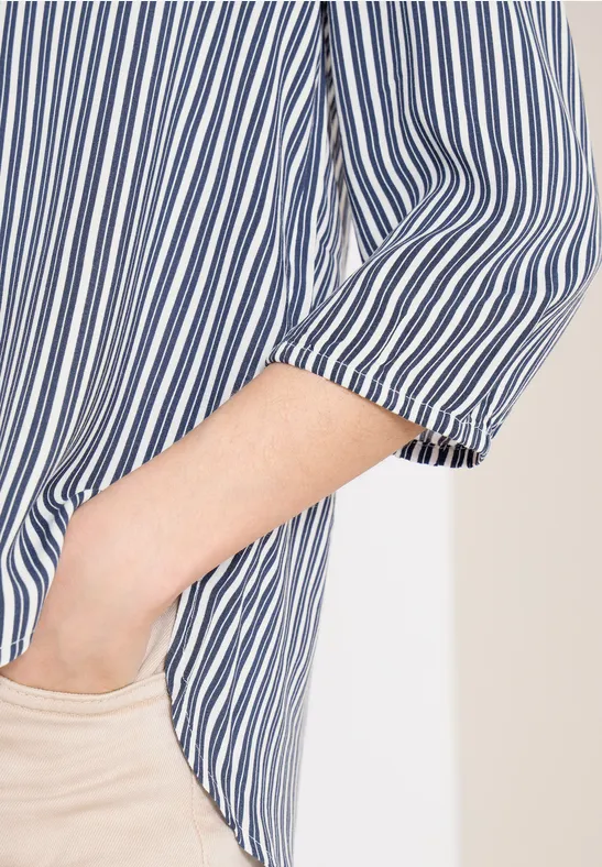 Chemisier à manches 3/4 avec motif à rayures universal blue