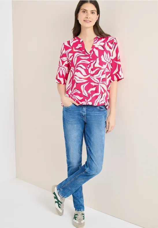 Gestreifte Bluse beetroot pink