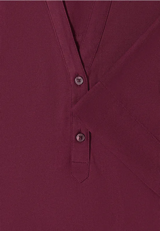 Blouse avec col fendu et ourlet élastique sweet grape red