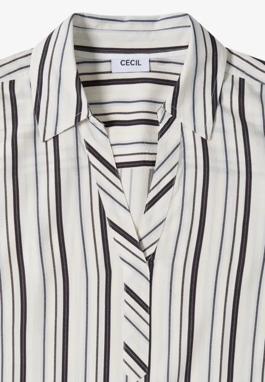 Langarm Bluse mit Multicolor Streifen vanilla white