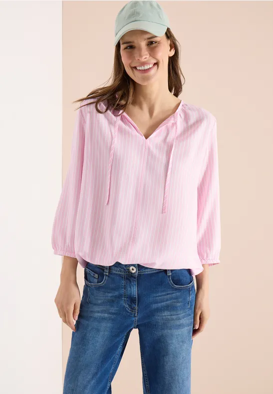 3/4-Arm Bluse mit Streifenmuster light blush rose
